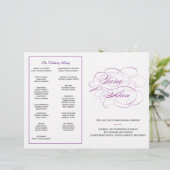 Custom Wedding Program - Lila (Stehend Vorderseite)