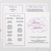 Custom Wedding Program - Lila (Vorne/Hinten)