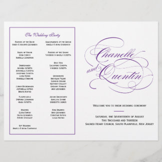 Custom Wedding Program - Lila