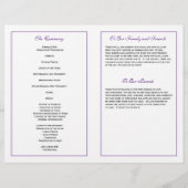 Custom Wedding Program - Lila (Rückseite)