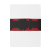 Custom Wedding Red Floral Black Gothic Chalkboard Einladungsbanderole (Rückseitenbeispiel)