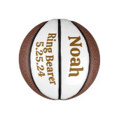 Custom Wedding Ring Bearer Keepake Basketball (Vertikal)