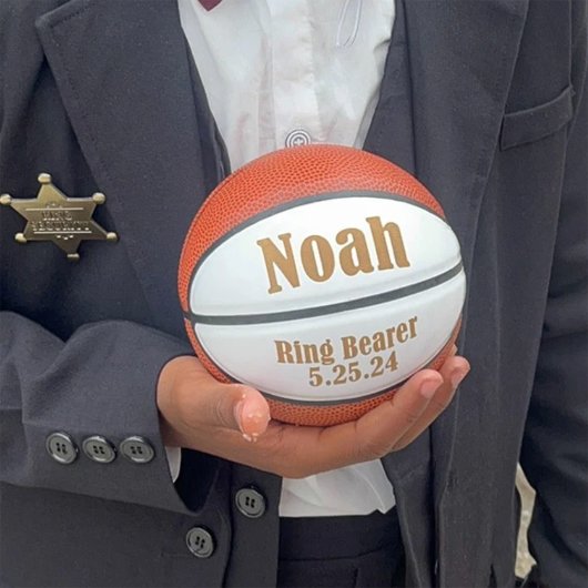 Custom Wedding Ring Bearer Keepake Basketball