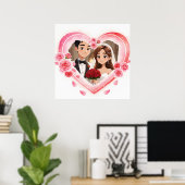Custom Wedding - Romantic Watercolor Heart Poster (Heimbüro)