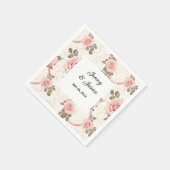 Custom Wedding Rose Paper Napkins Serviette (Ecke)