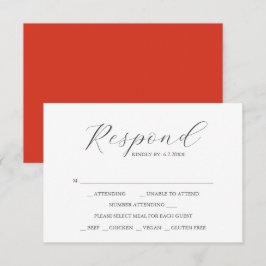Custom Wedding RSVP Cards Red Karte