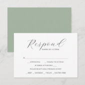 Custom Wedding RSVP Cards Sage Green (Vorne/Hinten)