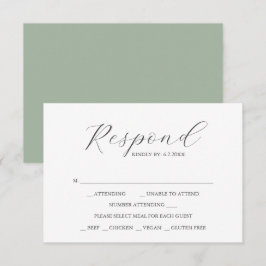 Custom Wedding RSVP Cards Sage Green Karte