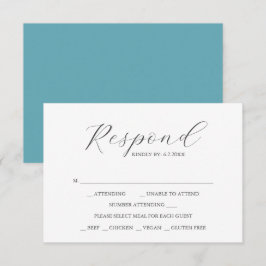 Custom Wedding RSVP Cards Türkis Blue Karte
