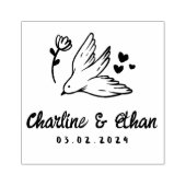 Custom Wedding Rubber Briefmarke mit Vogel , Herz Gummistempel (Prägung)