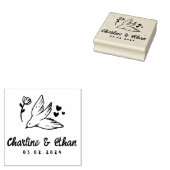 Custom Wedding Rubber Briefmarke mit Vogel , Herz Gummistempel (Stempel)