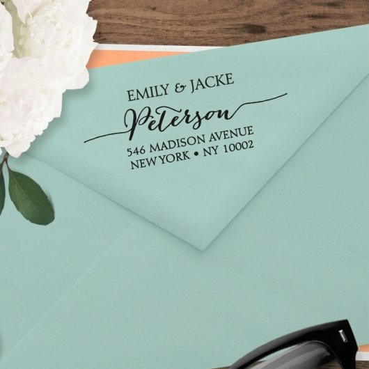 Custom Wedding Rubber Stamp Monogram Elegant Gummistempel