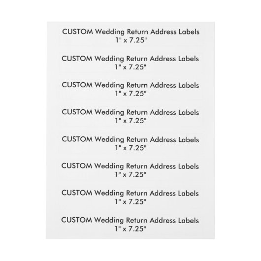 Custom Wedding Rücksendeadressen-Aufkleber 1" x 7, (Bogen)