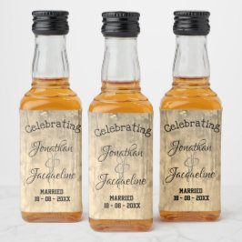 Custom Wedding Rustic Chic Mini Liquor Labels Alkoholflaschenetikett