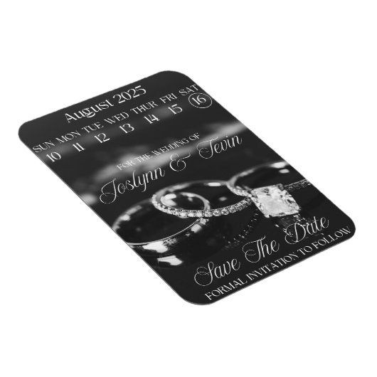 Custom Wedding Save the Date Calendar Magnet (Rechte Seite)