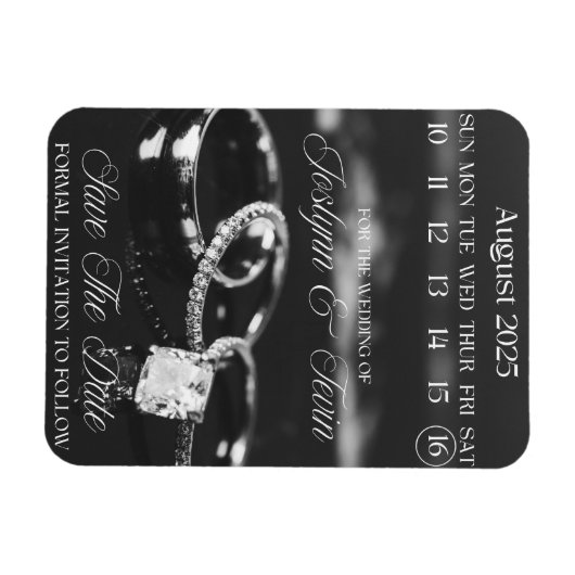 Custom Wedding Save the Date Calendar Magnet (Horizontal)