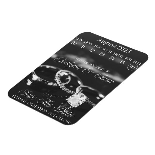 Custom Wedding Save the Date Calendar Magnet (Linke Seite)