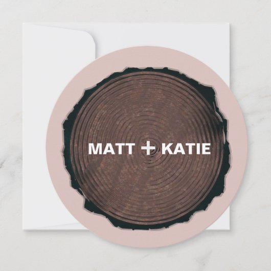 Custom Wedding Save the Date - Carved Wood Round (Vorderseite)