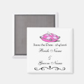 Custom Wedding Save the Date Cinderella Slipper Magnet (Vorderseite/Rückseite)