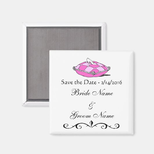 Custom Wedding Save the Date Cinderella Slipper Magnet (Vorderseite/Rückseite)