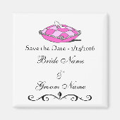 Custom Wedding Save the Date Cinderella Slipper Magnet (Vorne)
