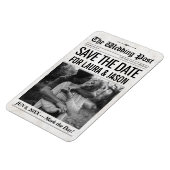 Custom Wedding Save the Date Einladung Zeitung Magnet (Linke Seite)