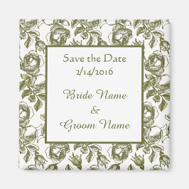 Custom Wedding Save the Date Golden Rose Magnet