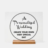Custom Wedding Sign 11" x 14" Acryl & Holz Stand Acrylschild (Vorderseite)