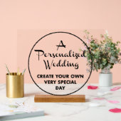 Custom Wedding Sign 11" x 14" Acryl & Holz Stand Acrylschild (Hochzeit)