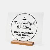 Custom Wedding Sign 11" x 14" Acryl & Holz Stand Acrylschild (Winkel)