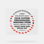 Custom Wedding Sign 8" x 10" Acryl Acrylschild (Vorderseite)