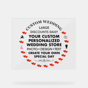 Custom Wedding Sign 8" x 10" Acryl Acrylschild