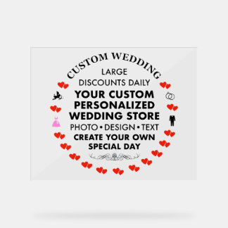 Custom Wedding Sign 8" x 10" Acryl Acrylschild