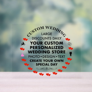 Custom Wedding Sign 8" x 10" Acryl Acrylschild