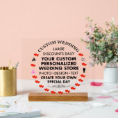 Custom Wedding Sign 8" x 10" Acryl & Holz Stand Acrylschild (Hochzeit)