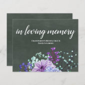 Custom Wedding Signs Chalkboard Lila Minze Floral (Vorne/Hinten)