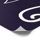 Custom Wedding Signs Navy Blue Yellow Sunflowers Poster (Ecke)