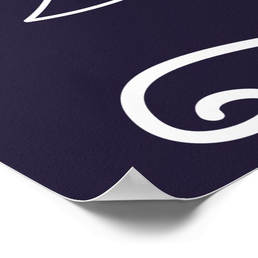 Custom Wedding Signs Navy Blue Yellow Sunflowers Poster (Ecke)