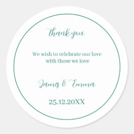 Custom Wedding Simple Green Runder Aufkleber