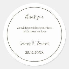 Custom Wedding Simple Green Runder Aufkleber