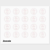 Custom Wedding Simple Red Runder Aufkleber (Blatt)