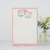 Custom Wedding Stationery Briefpapier (Stehend Vorderseite)