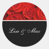 Custom Wedding Sticker Rote Rosen (Vorderseite)