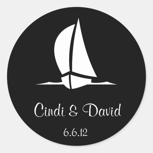 Custom Wedding Sticker Sailboat (Vorderseite)
