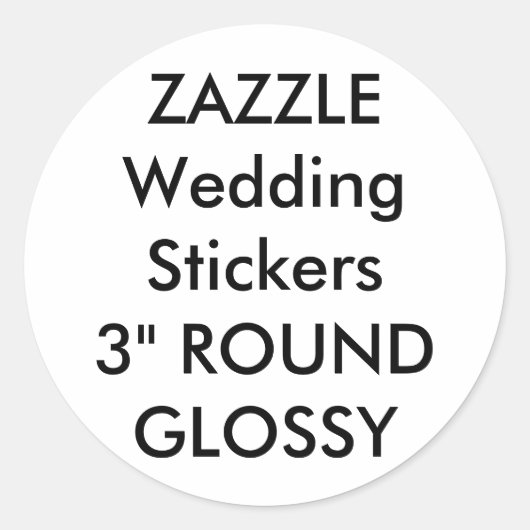 Custom Wedding Stickers 3" RUNDE GLOSSY (6 Stk.) (Vorderseite)