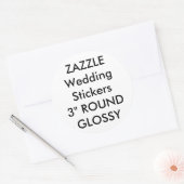 Custom Wedding Stickers 3" RUNDE GLOSSY (6 Stk.) (Umschlag)