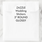 Custom Wedding Stickers 3" RUNDE GLOSSY (6 Stk.) (Tasche)