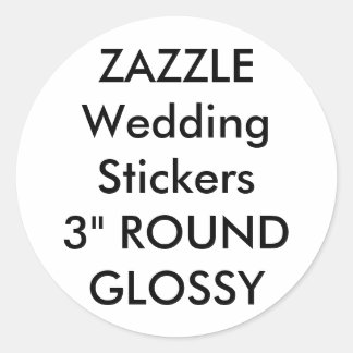 Custom Wedding Stickers 3" RUNDE GLOSSY (6 Stk.)