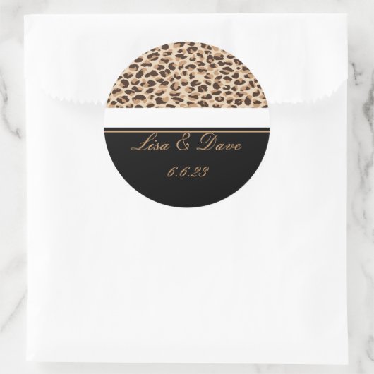 Custom Wedding Stickers Leopard Print (Tasche)