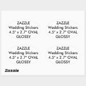 Custom Wedding Stickers OVAL GLOSSY (4 Stk.) (Blatt)